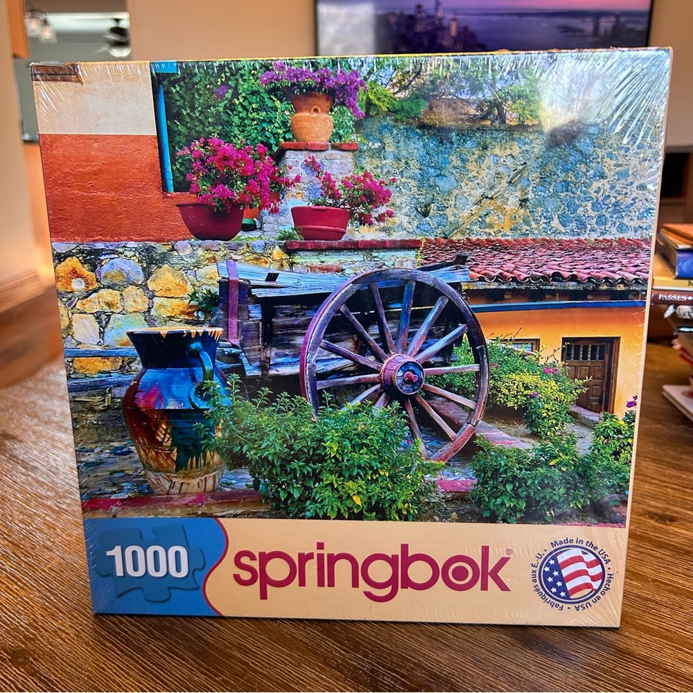 SPRINGBOK‎ Colorful Courtyard 1000 Pc Puzzle 2012 Flowers Sealed NEW Made In USA